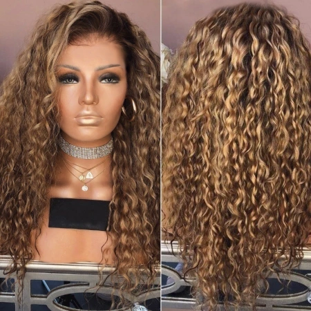 European and American long curly hair mixed color, African small curly chemical fiber high-temperature filament explosive hair wig cover factory wholesale European and American long curly hair mixed color, African small curly chemical fiber high-temperature filament explosive hair wig cover factory wholesale